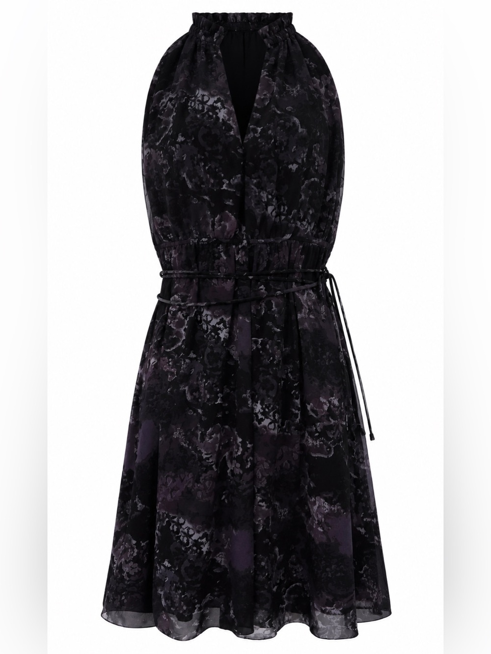 Converse One Star moody black and purple floral dress, medium